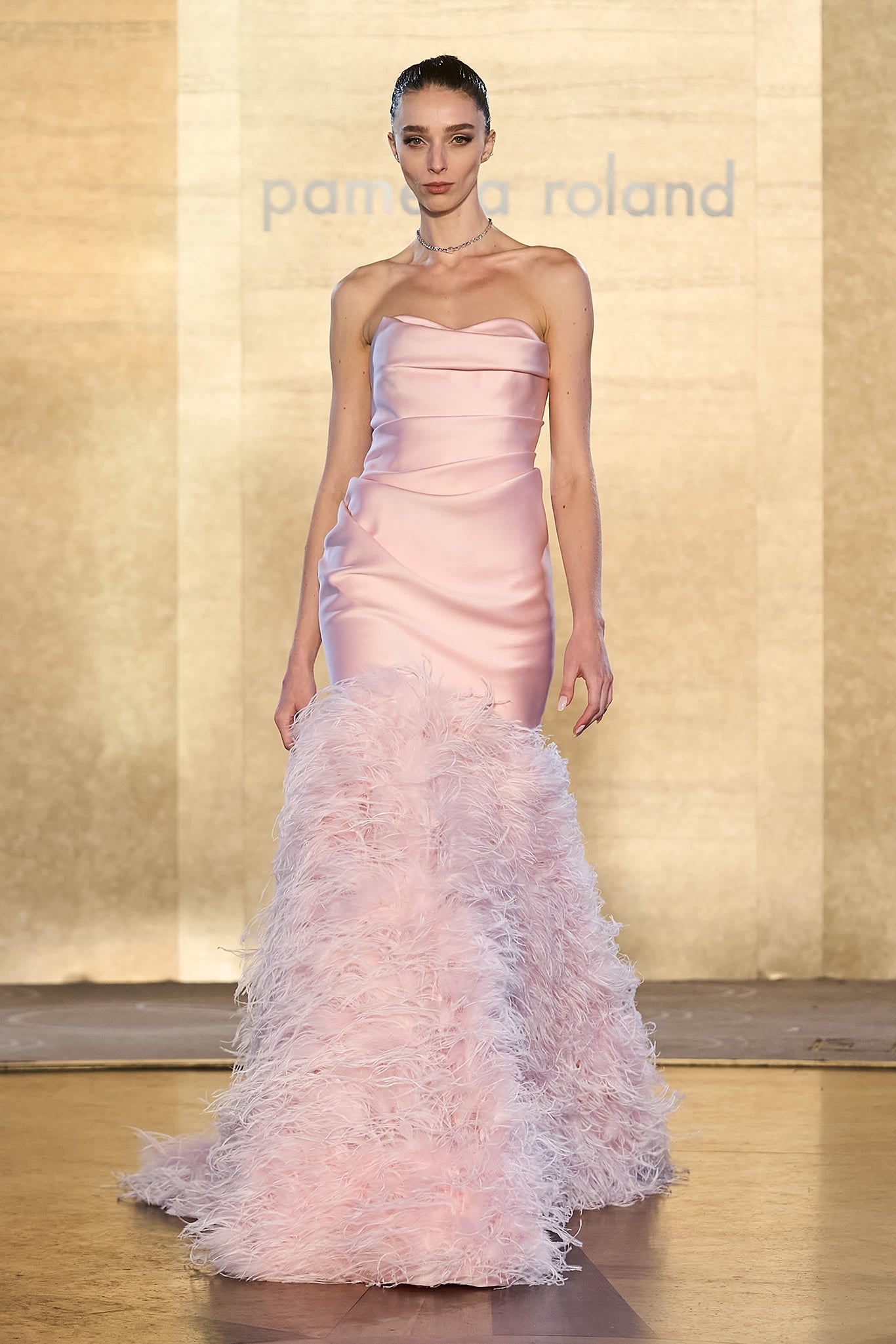 pamella roland pink dress PAMELLA ROLAND: One Shoulder Gown